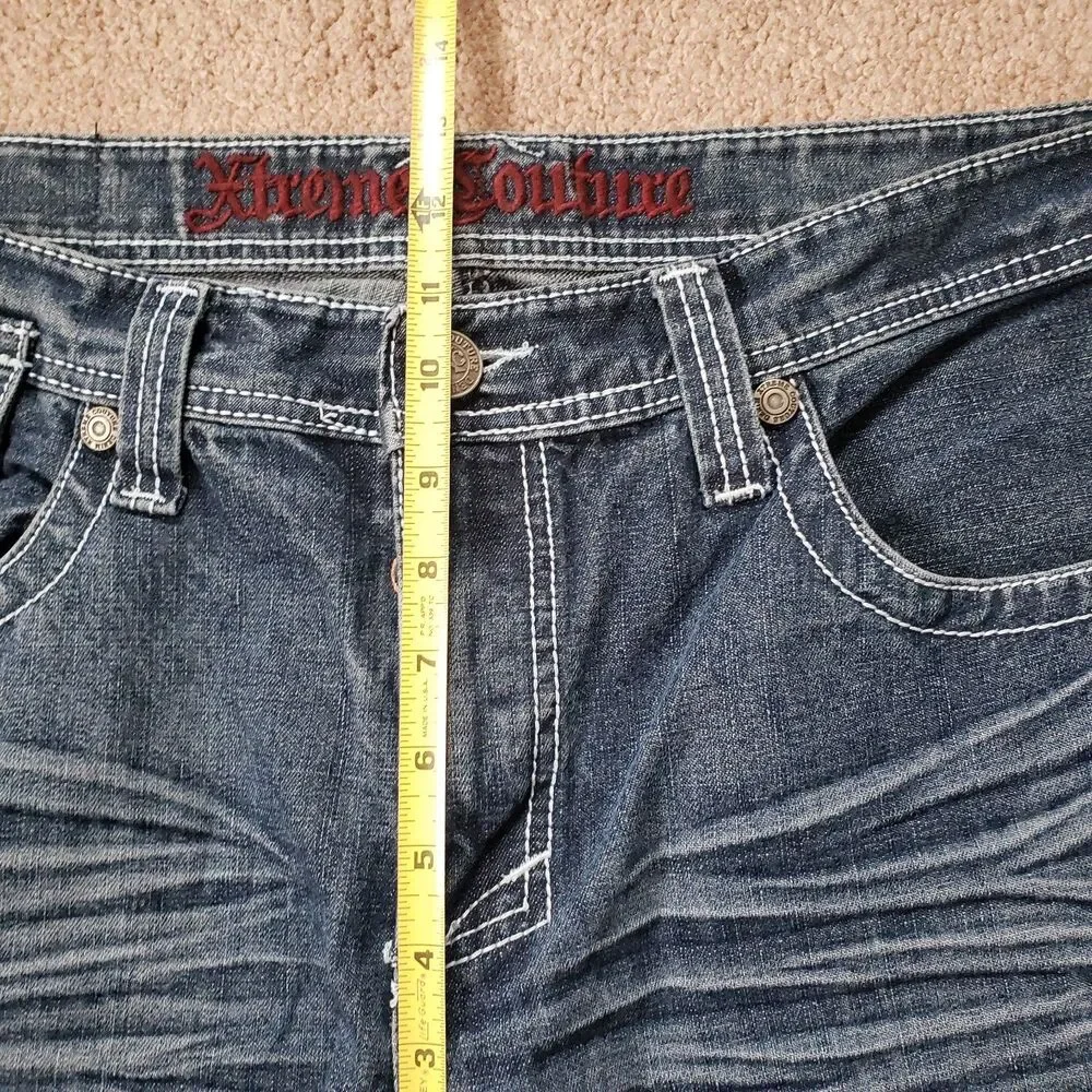Xtreme Couture Cross Pocket Size 36x32(FITS 37x32) Mens Bootcut Denim Jeans - Picture 11 of 16